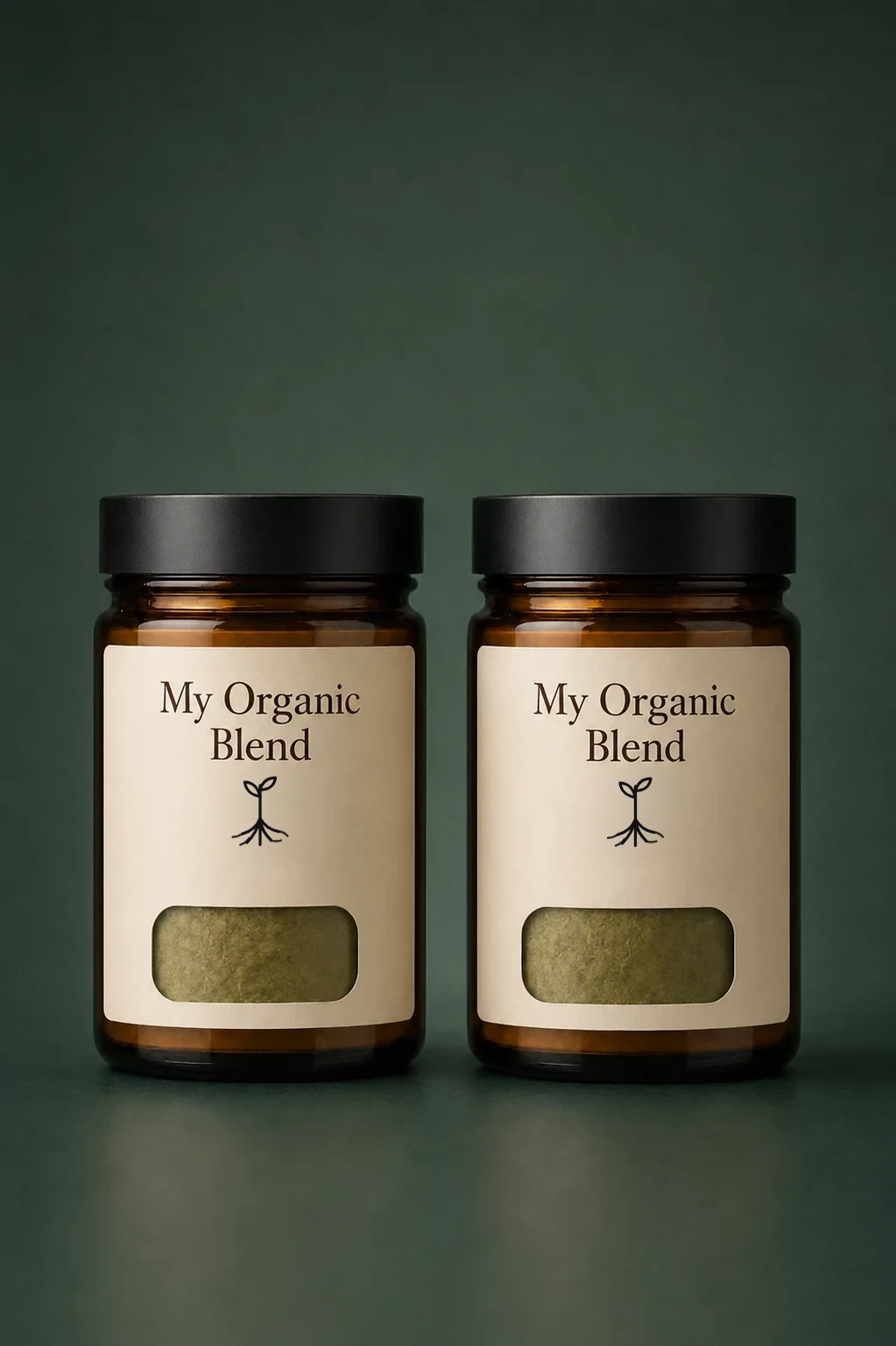 Jars of single-ingredient organic hair powders